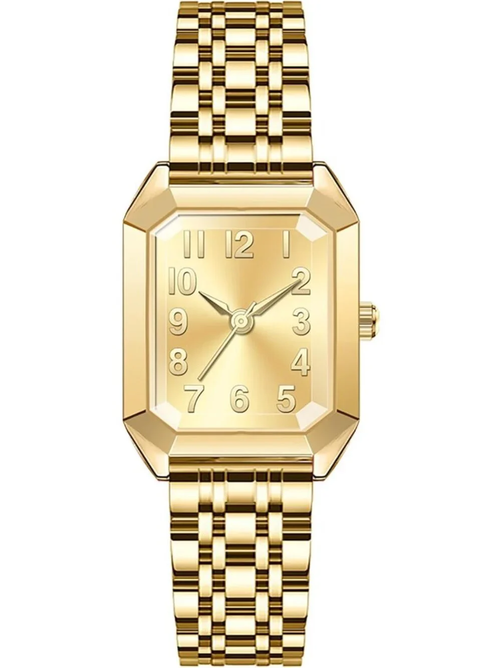 Women's Full Gold Vintage Roman Numeral Dial Adjustable Alloy Bracelet Watch